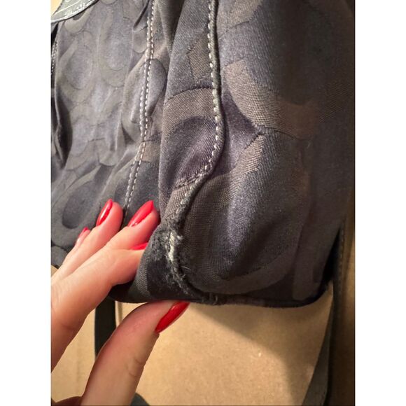 Coach Op Art Signature Handbag Black Purse Shoulder Bag *note - Picture 7 of 12